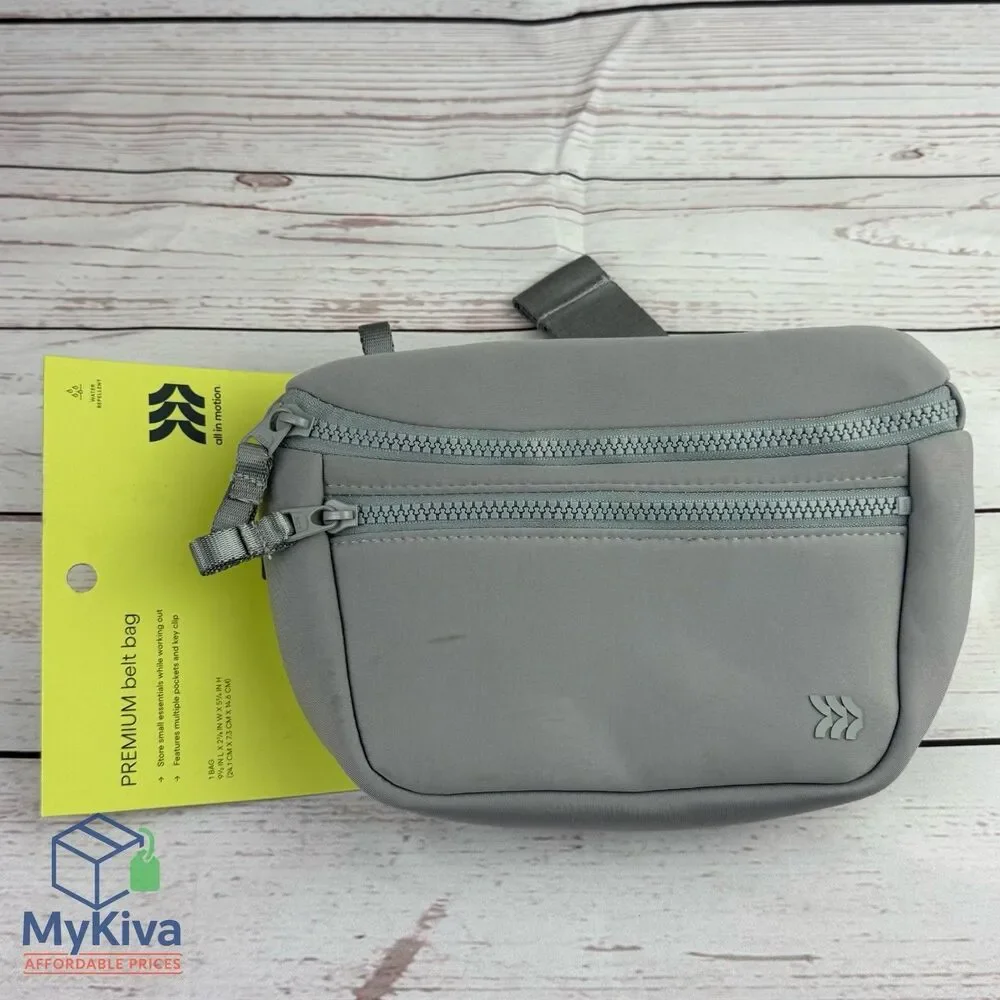 Belt Bag All In Motion Premium Gray Water Resistant Adjustable Strap